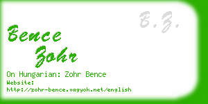 bence zohr business card